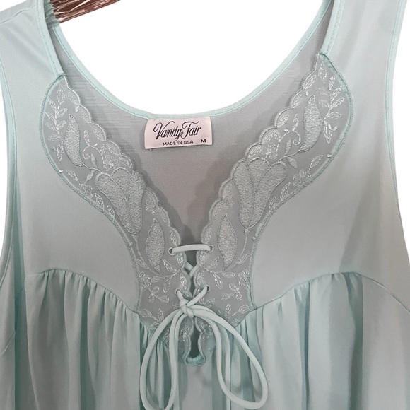 Vintage Vanity Fair Mint Green Long Nightgown Size M - Picture 1 of 2